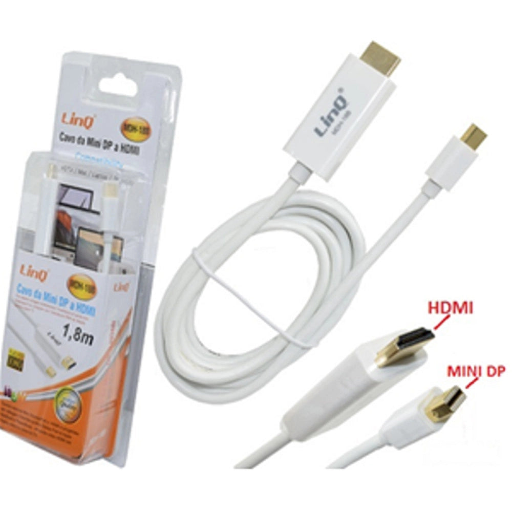 Trade Shop - Cavo Adattatore Mini Displayport Maschio A Hdmi Maschio 1.8mt Full Hd 1080 Mdh-18b -
