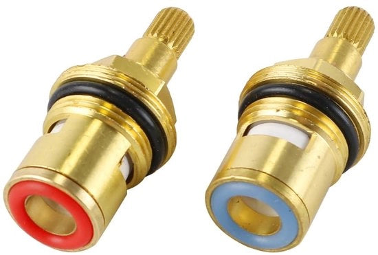 Set di sostituzione per rubinetto - Rubinetto ceramico - Fusto in ottone - Duraturo - Resistente a elevate temperature - Incluso doppio sistema di chiusura - Vaso di regolazione