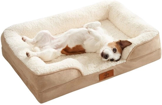 Letto per cani con schiuma ortopedica certificata | Letto per cani rimovibile e respirabile | Letto per cani per cani grandi, medi e piccoli | Sacco impermeabile (PICCOLO)