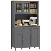 Armadio Cucina con Ante e Ripiani ¨C Zephmum ¨C Grigio 100x40x180 cm