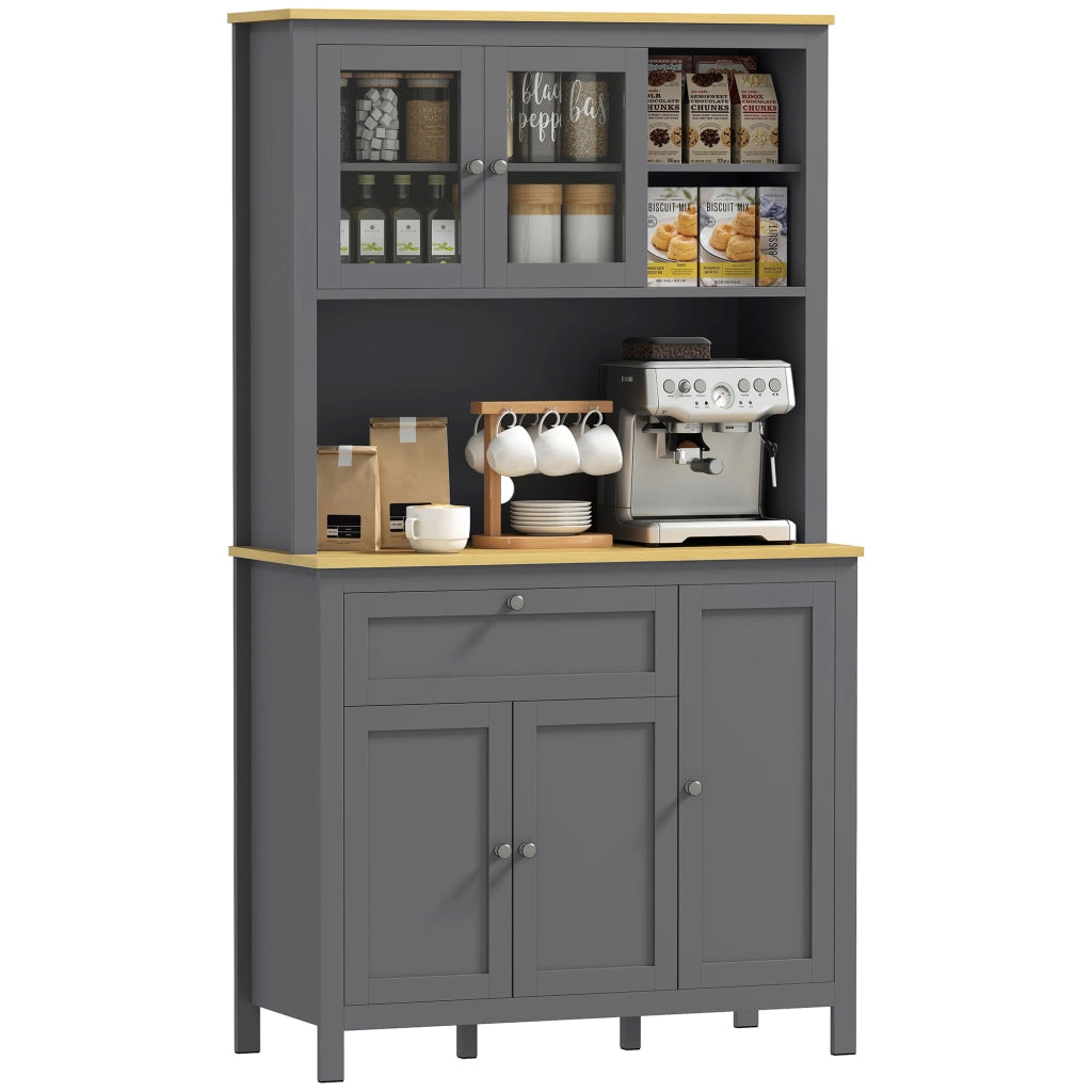 Armadio Cucina con Ante e Ripiani ¨C Zephmum ¨C Grigio 100x40x180 cm