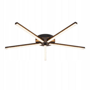 ZMH Lampada da soffitto plafoniera LED nera 24W 3000K moderna metallo cristallo per soggiorno corridoio cucina