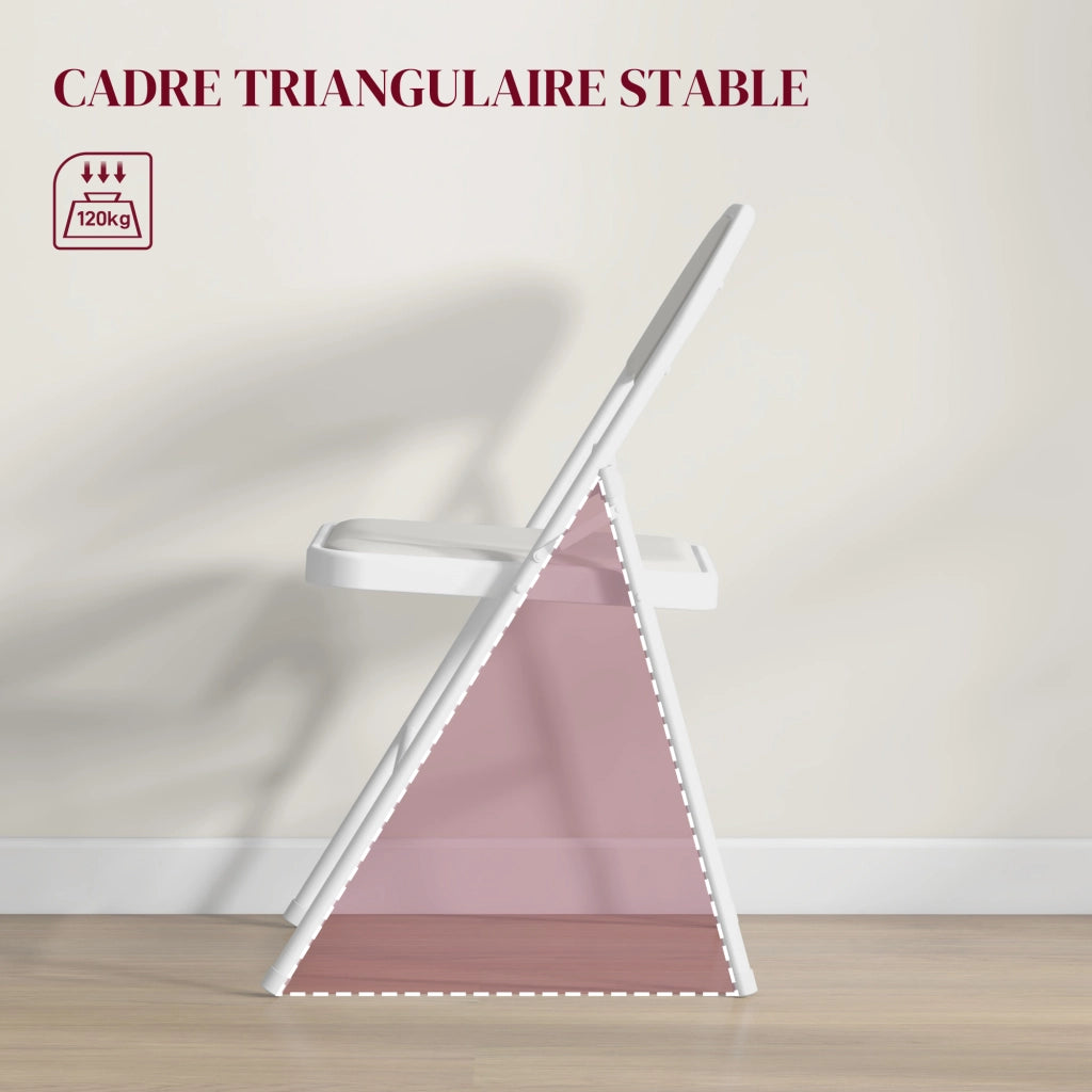 Sedia da pranzo pieghevole ¨C zephmum ¨C bianco 45x46x78 cm