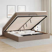 vidaXL Struttura Letto Pouf con Materasso 160x200 cm Similpelle
