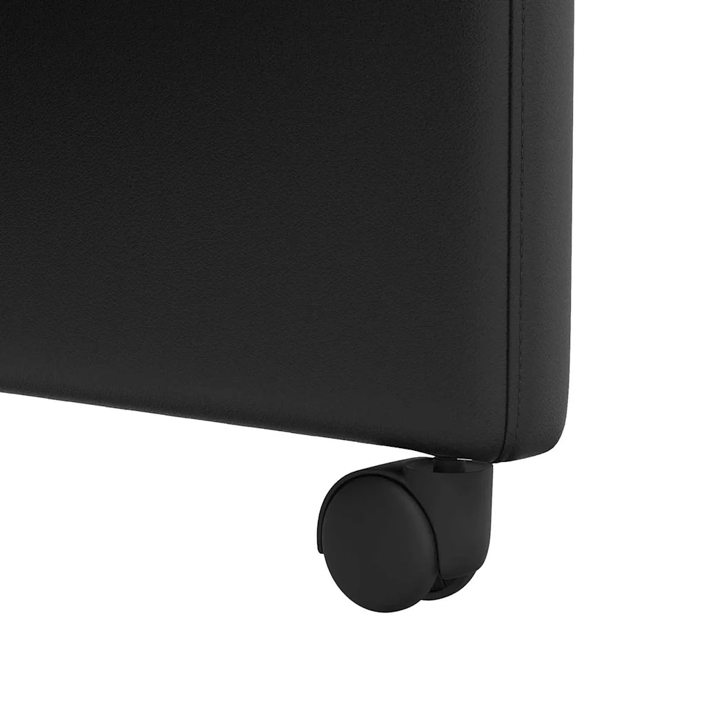 Sedie da Pranzo con Ruote con ruote 2 pcs Nero 58 x 65 x 98 cm