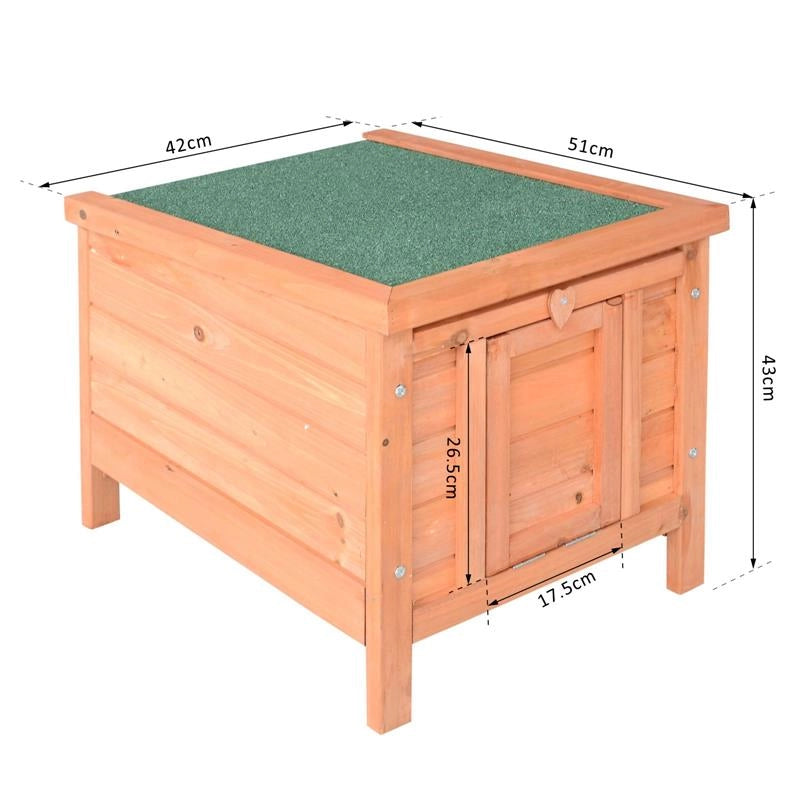 CONIGLIERA GABBIA PER PICCOLI ANIMALI CON TETTO APRIBILE IN LEGNO 51X42X43 CM