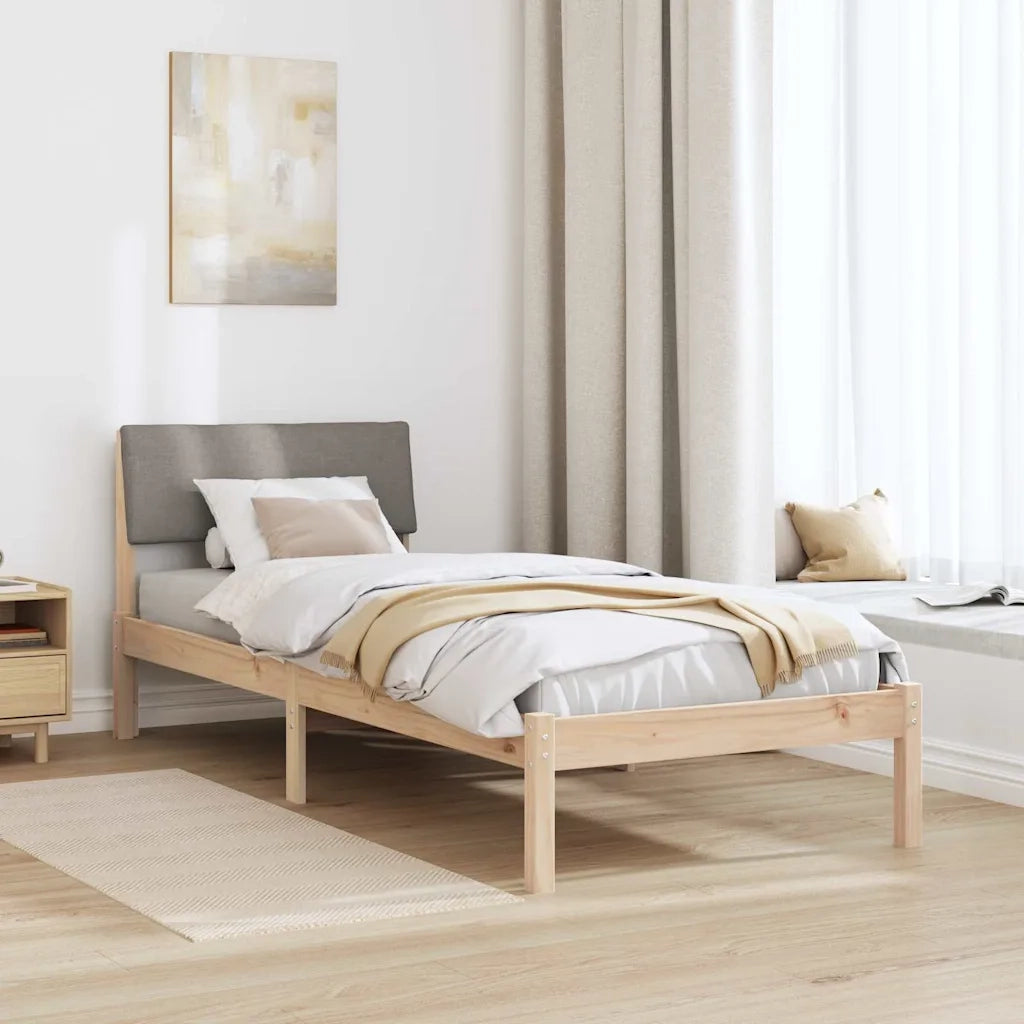 Struttura del Letto con testiera Marrone e taupe 80 x 200 cm