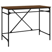 Scrivania tavolo postazione di lavoro mobile per computer studio rovere 100 x 50 x 75 cm legno ingegnerizzato e ferro marrone 02_0023598