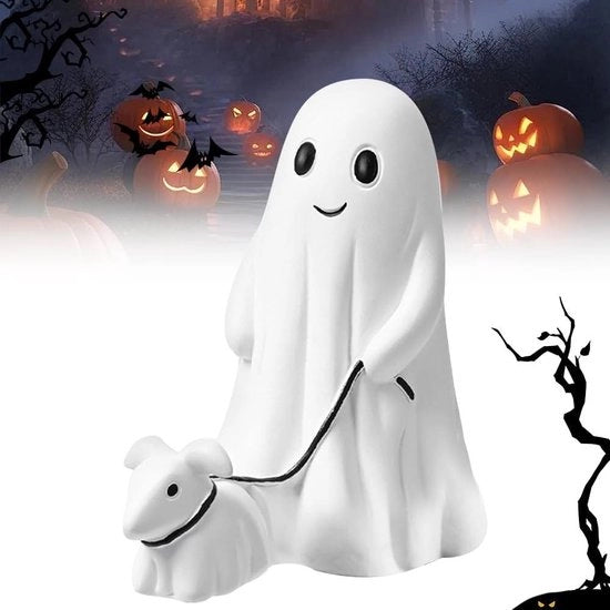 Spettro in movimento con cane decorazione per interni - decorazione da tavola per Halloween - figura di un cane fantasma - decorazione da tavola per Halloween per interni