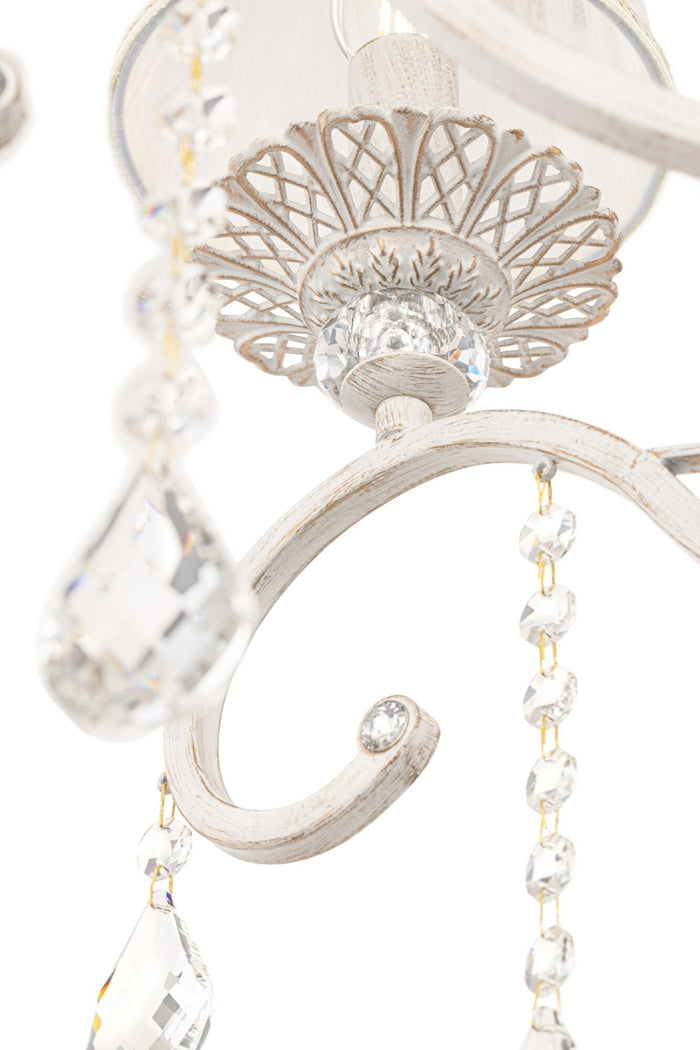 Lampadario Elegant in Metallo Grace Bianco con Oro