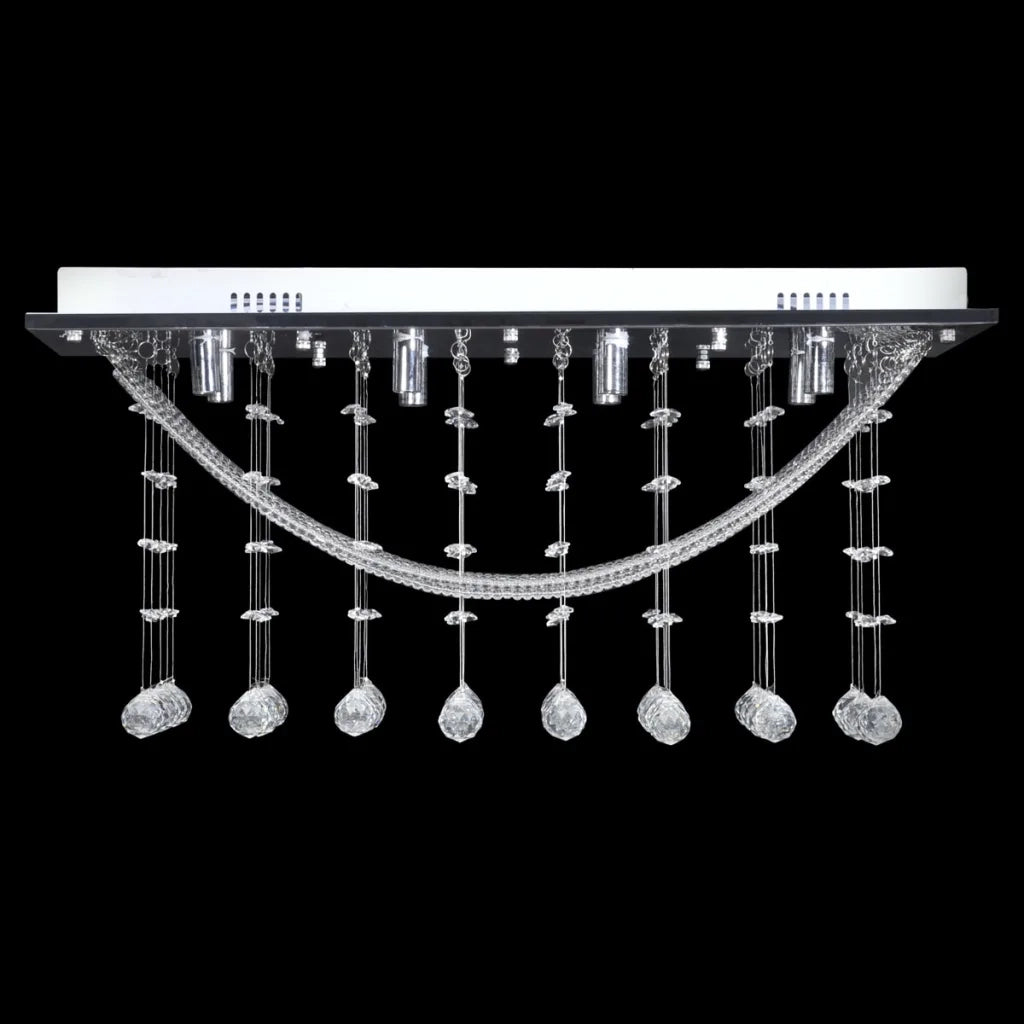 Lampada da Soffitto Bianca con Cristalli di Vetro 8 x G9 29 cm CFW3639541
