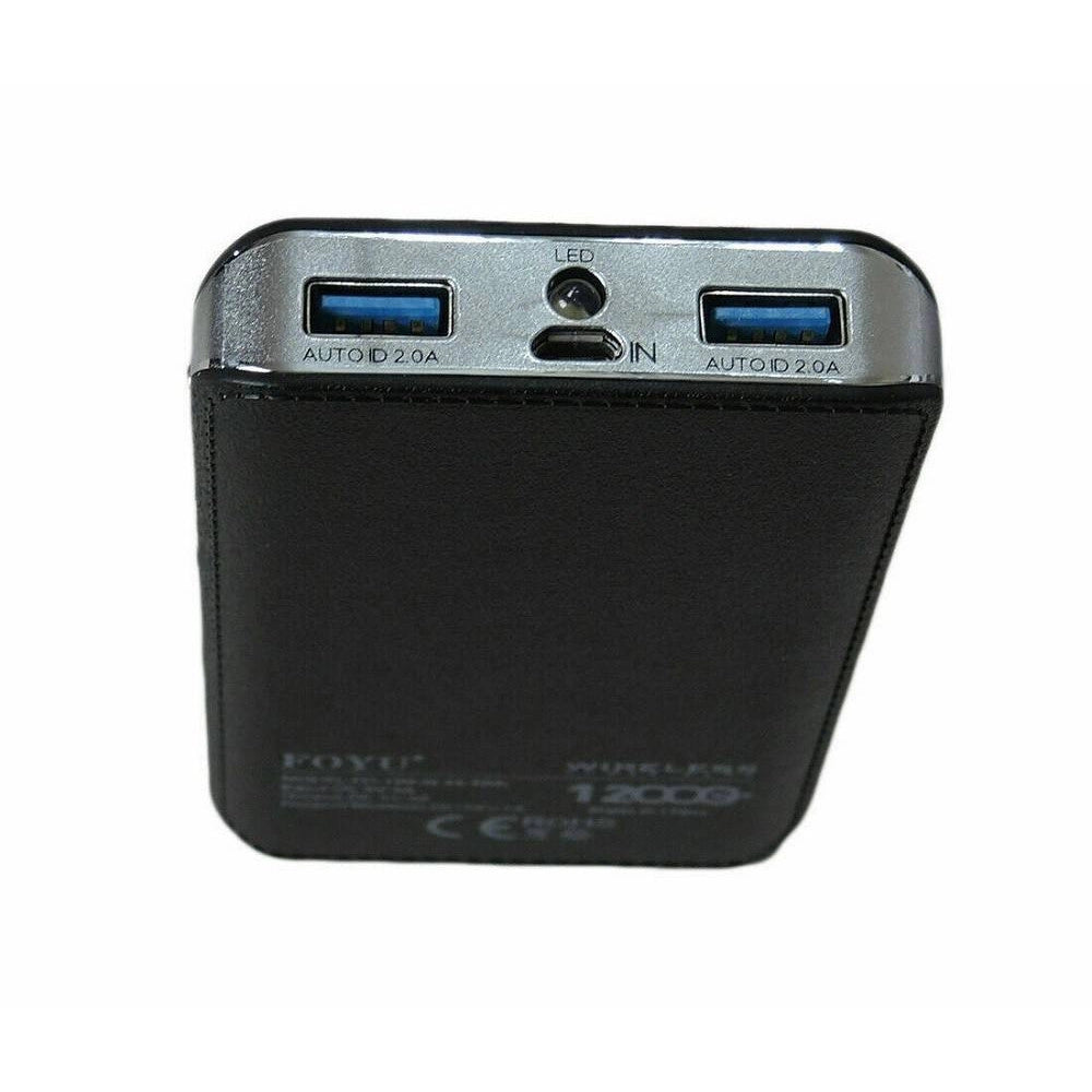 Trade Shop - Power Bank 4 In 1 Caricatore Wireless Senza Fili Qi Led 12000mah Carica Batteria -