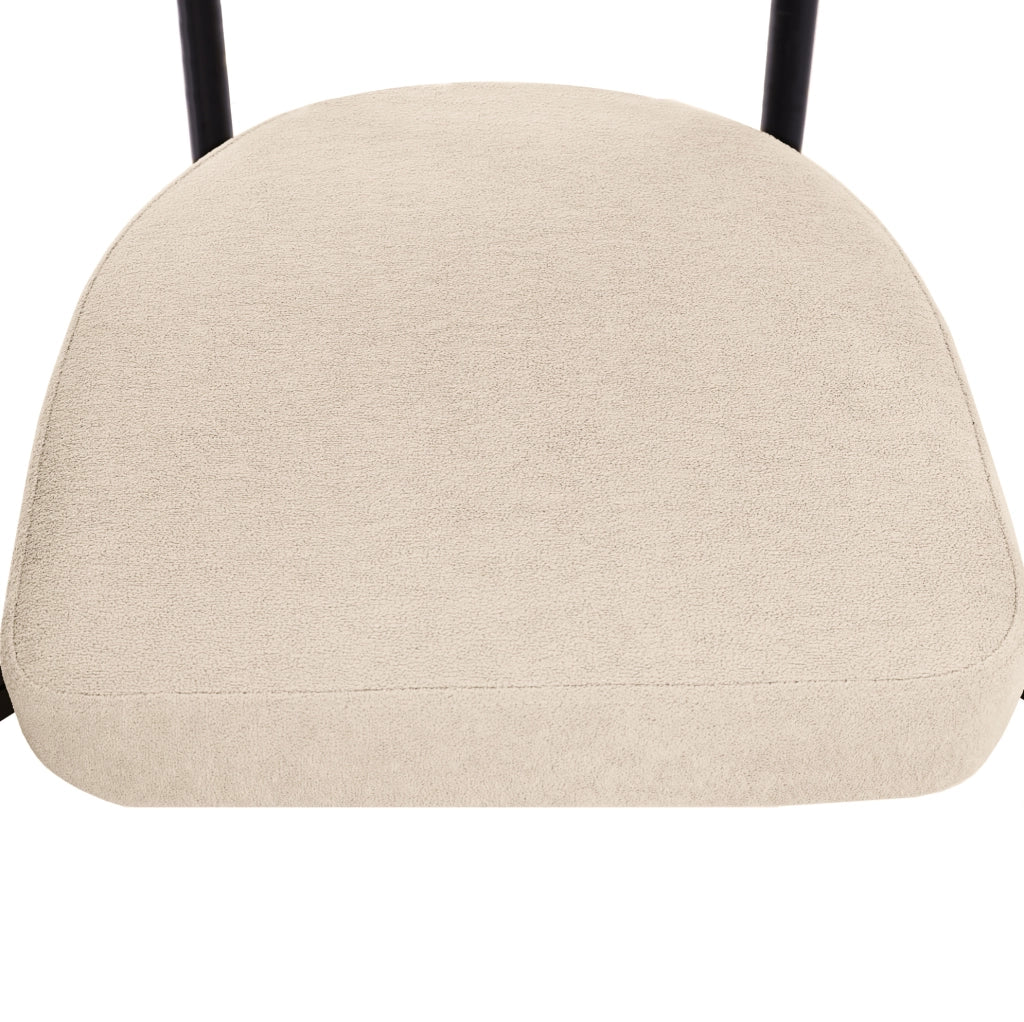 Poltroncina da pranzo beige con struttura in ferro