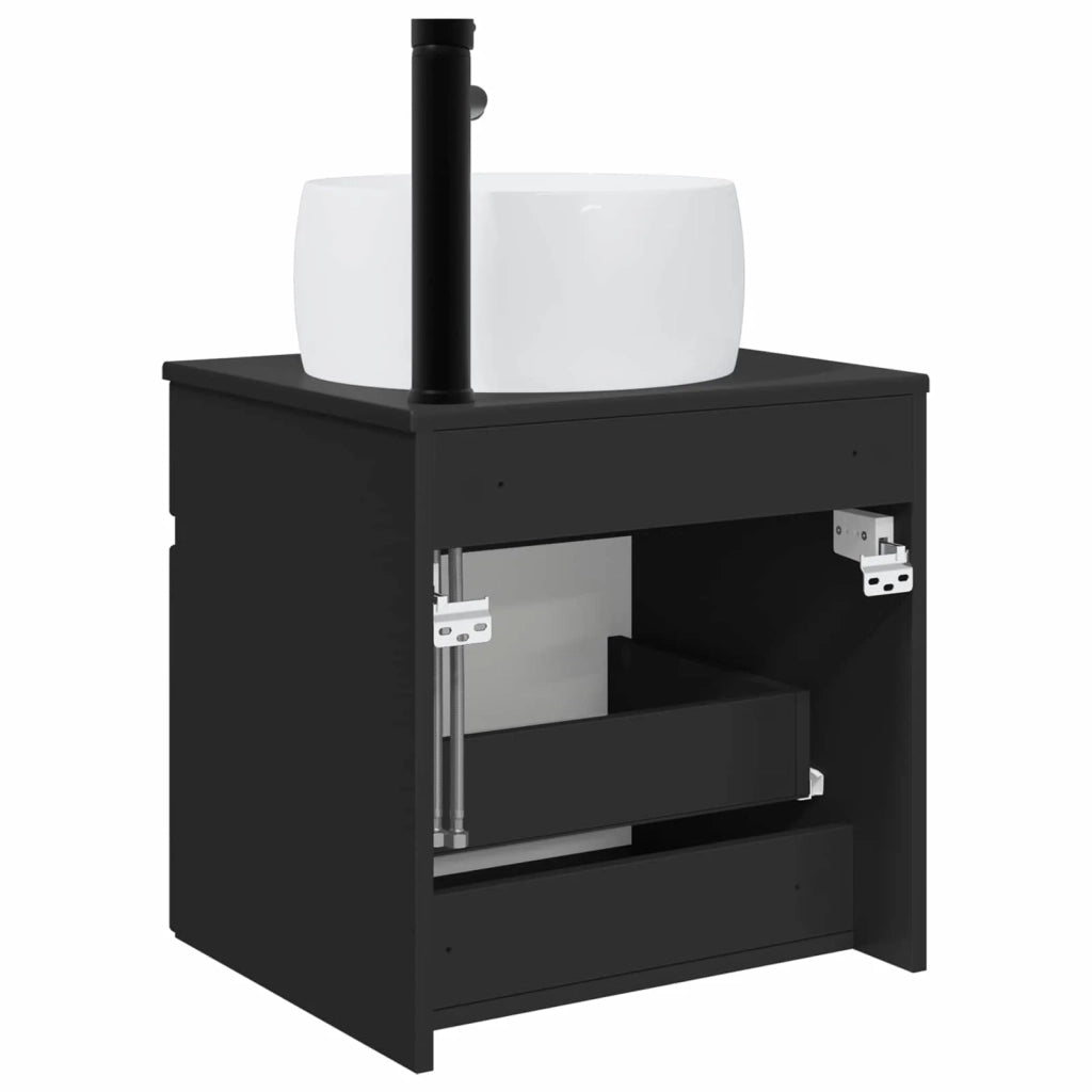 Mobile lavabo da parete Nero 49 x 44,5 x 66 cm