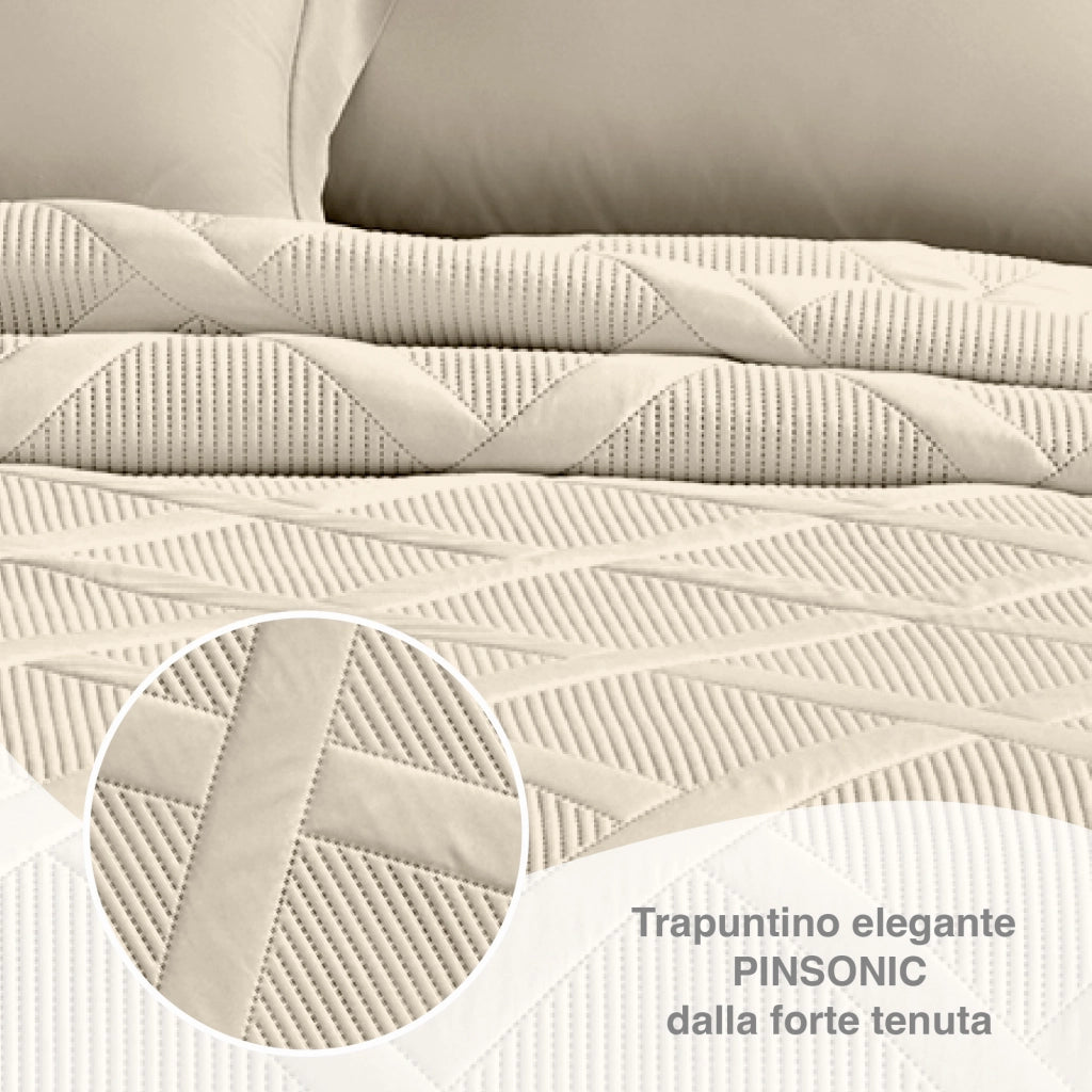 Copriletto Trapuntato Matrimoniale Elegante Trapuntino Lavorazione Intrecciata Due Piazze Trapunta Coperta Leggera Coperta Letto Leggera Primavera Estate  Crema