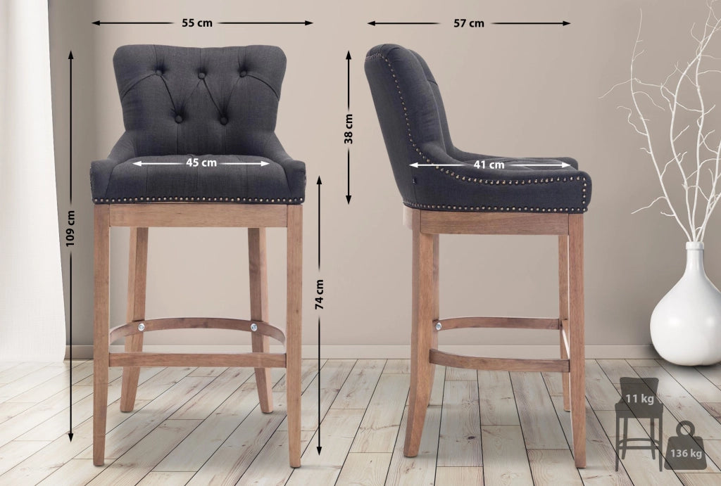 Sgabello Lakewood Stoffa antico-chiaro grigio scuro