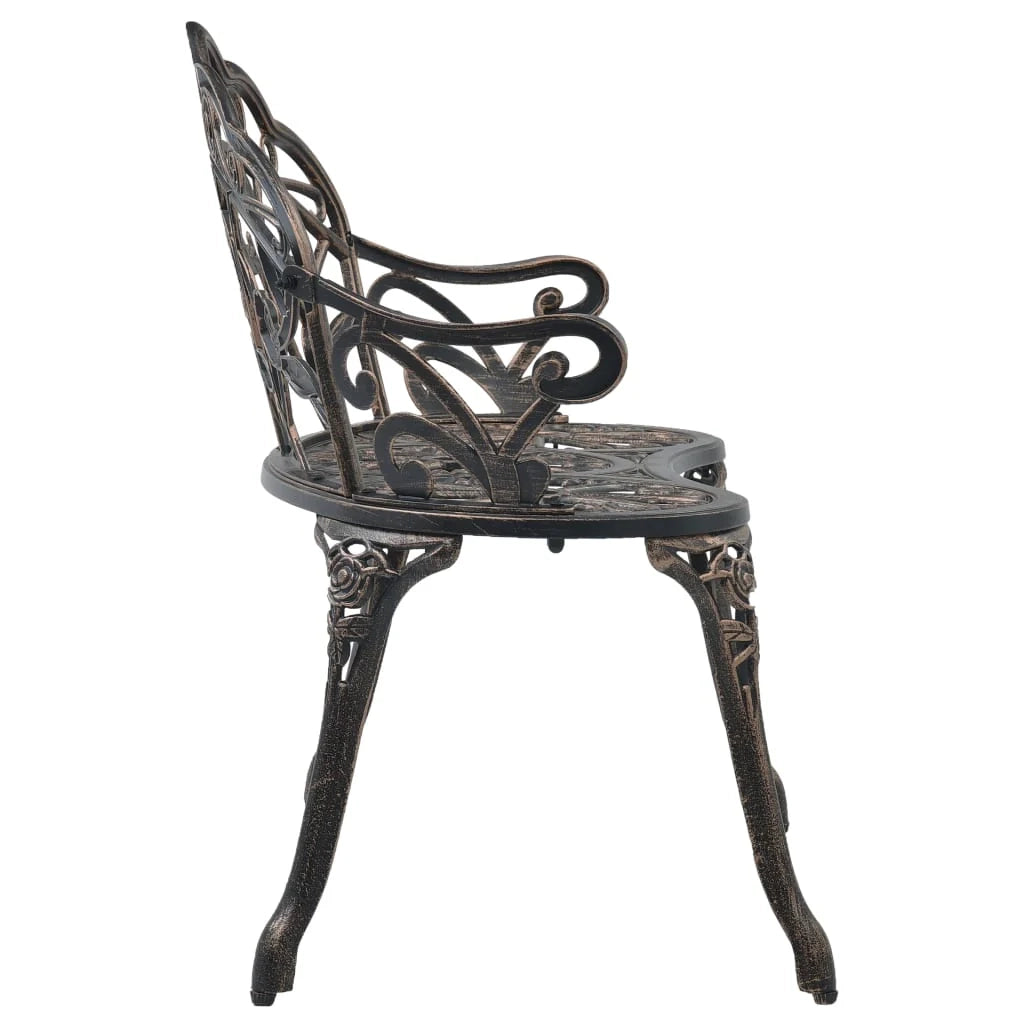 Panca da giardino mobili da esterno per patio terrazza da bistrot 100 cm alluminio pressofuso color bronzo 02_0011138