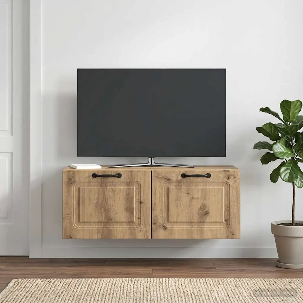 Mobile Porta TV da Muro Rovere Artigianale 78,5 x 31 x 30 cm 899404