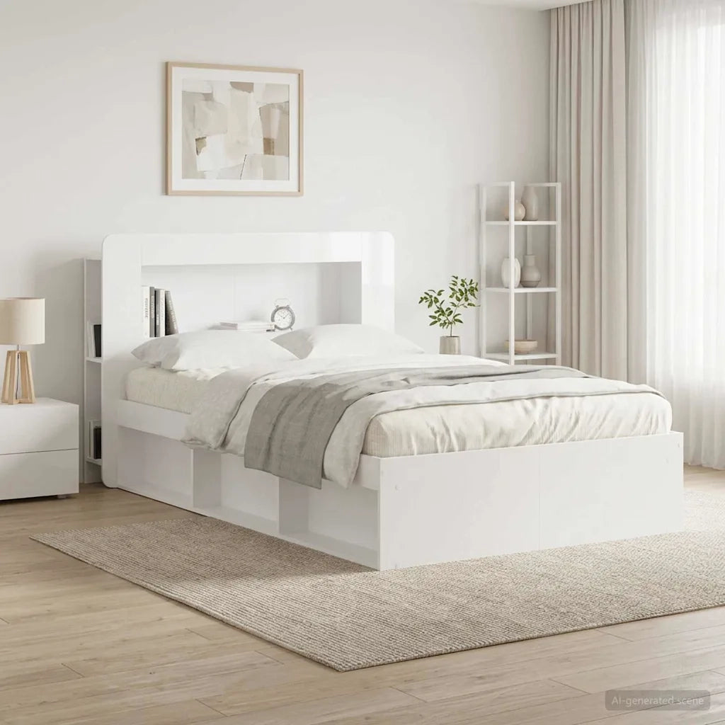Testata del letto Bianco Lucido Legno ingegnerizzato 8001268