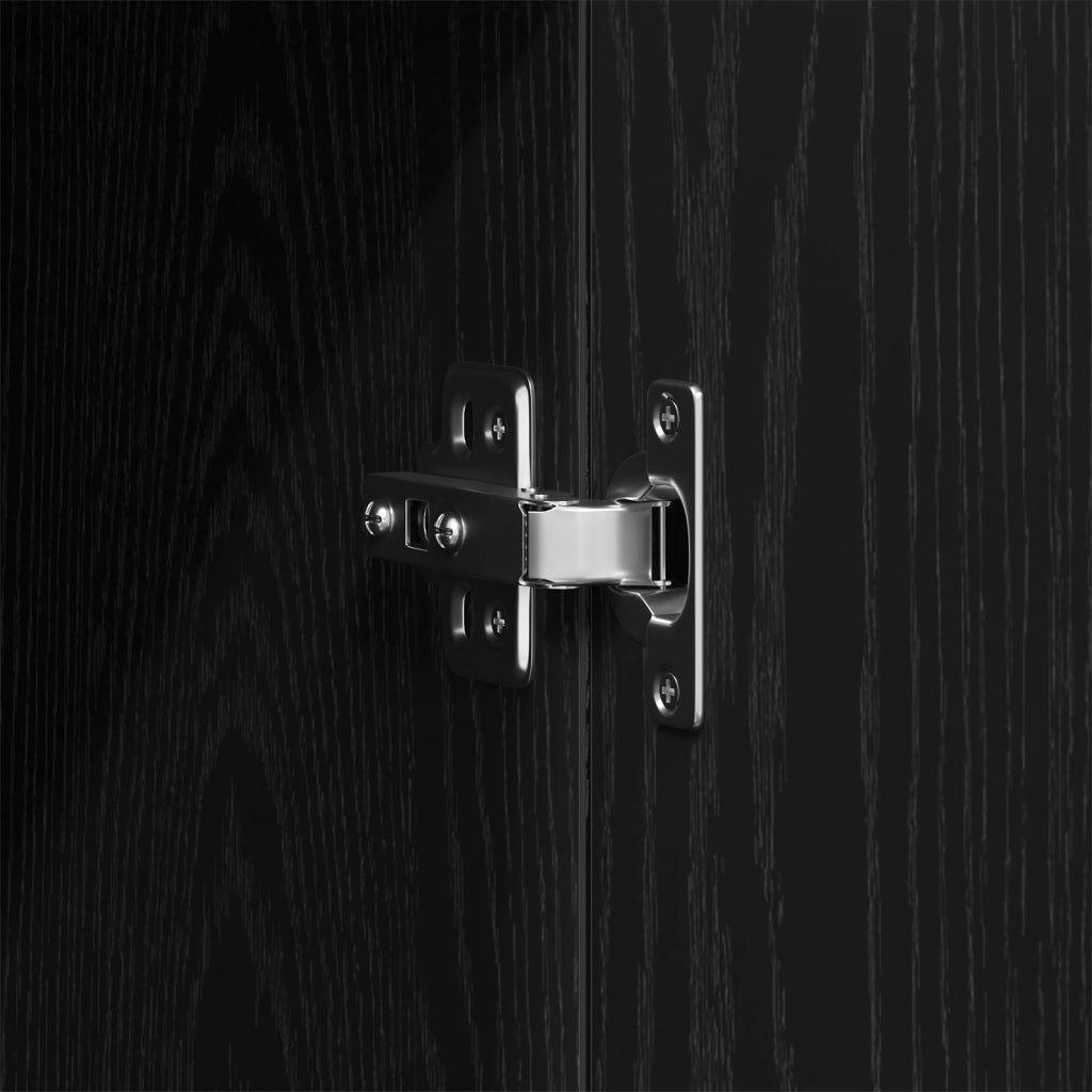 Armadio  Nero Rovere 80x52x180 cm in Legno Ingegnerizzato