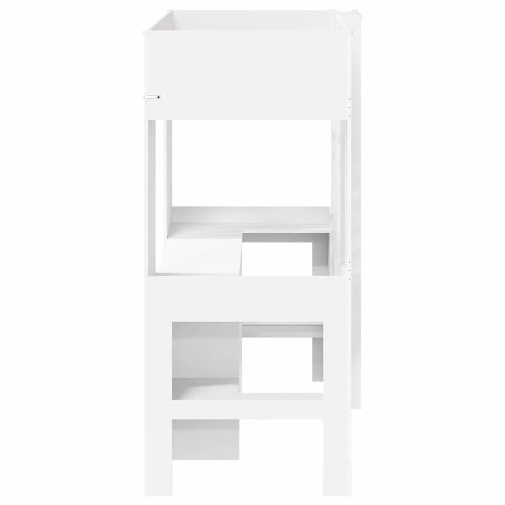 Struttura letto a castello con scrivania Bianco 75 x 190 cm