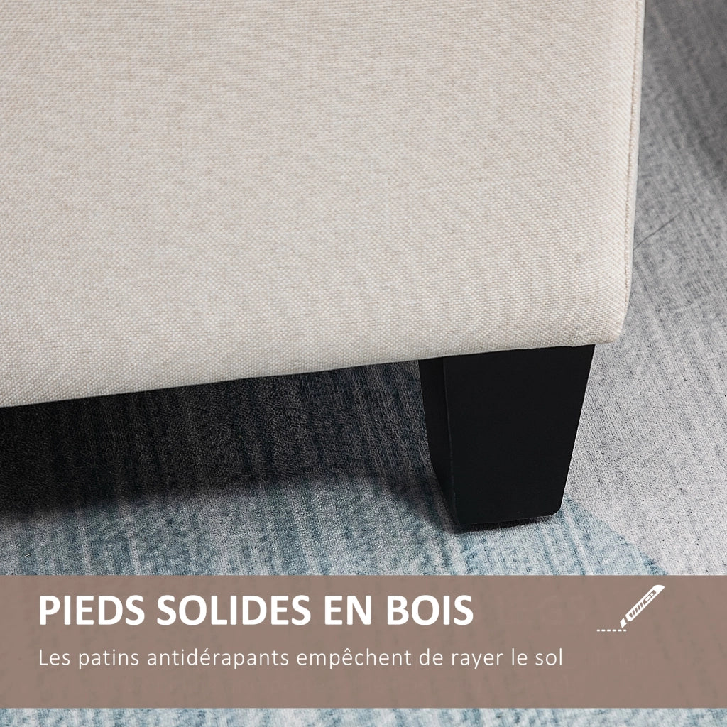 Pouf contenitore con coperchio ¨C zephmum ¨C bianco 100x40x44 cm