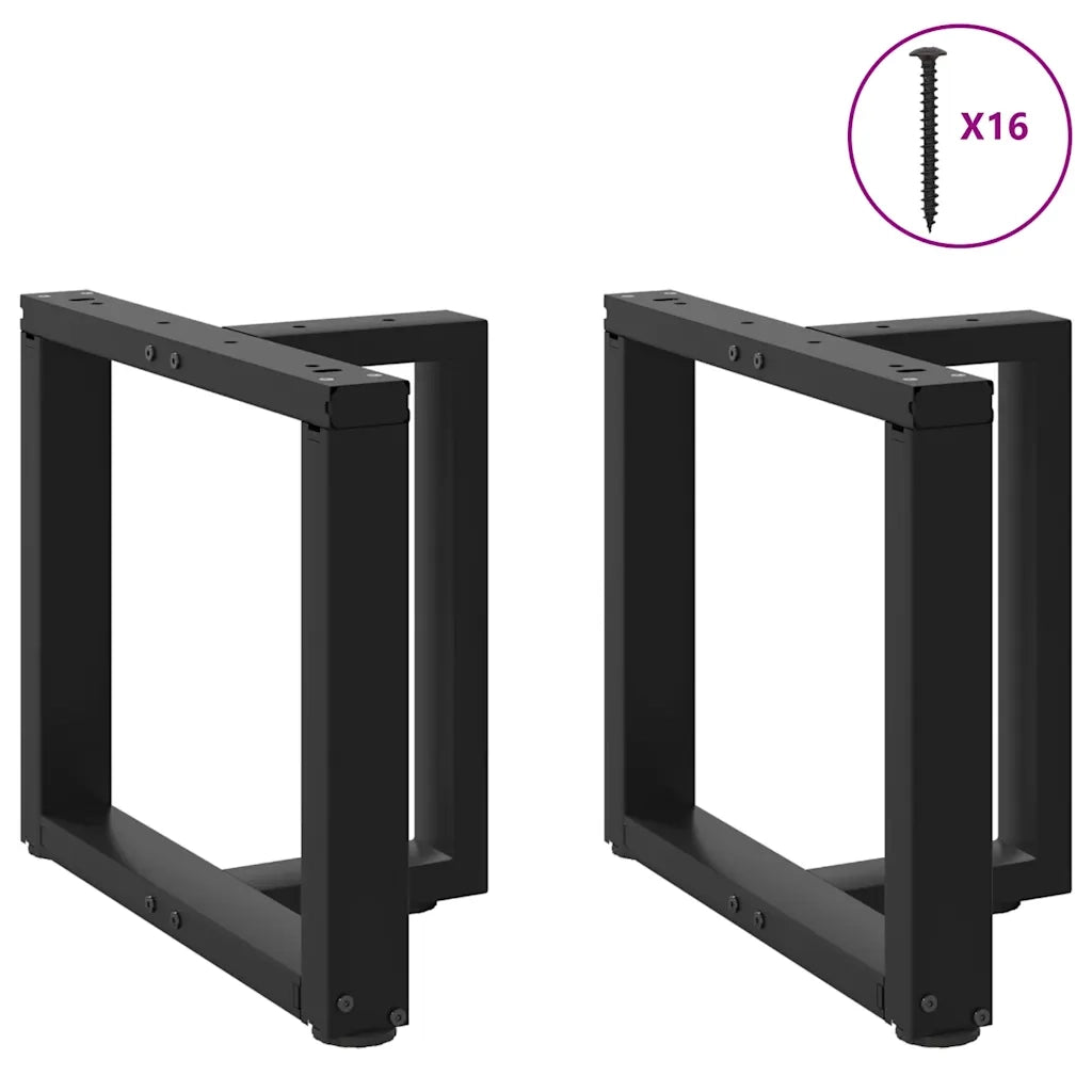 Gambe per Tavolino da Caffè a Forma di T 2 pz Nere 50x25x(42-43) cm Acciaio 4013028