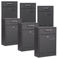 Cassetta delle lettere 2x3 V53 antracite A muro Con serratura e finestrelle