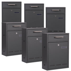 Cassetta delle lettere 2x3 V53 antracite A muro Con serratura e finestrelle