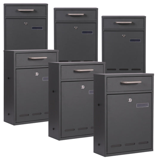 Cassetta delle lettere 2x3 V53 antracite A muro Con serratura e finestrelle