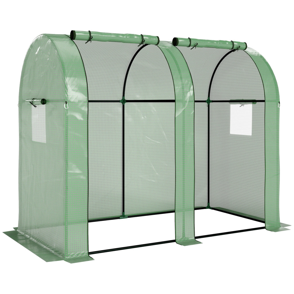 Serra per Giardino con 4 Finestre e 2 Porte ¨C zephmum ¨C Verde 185x94x150 cm