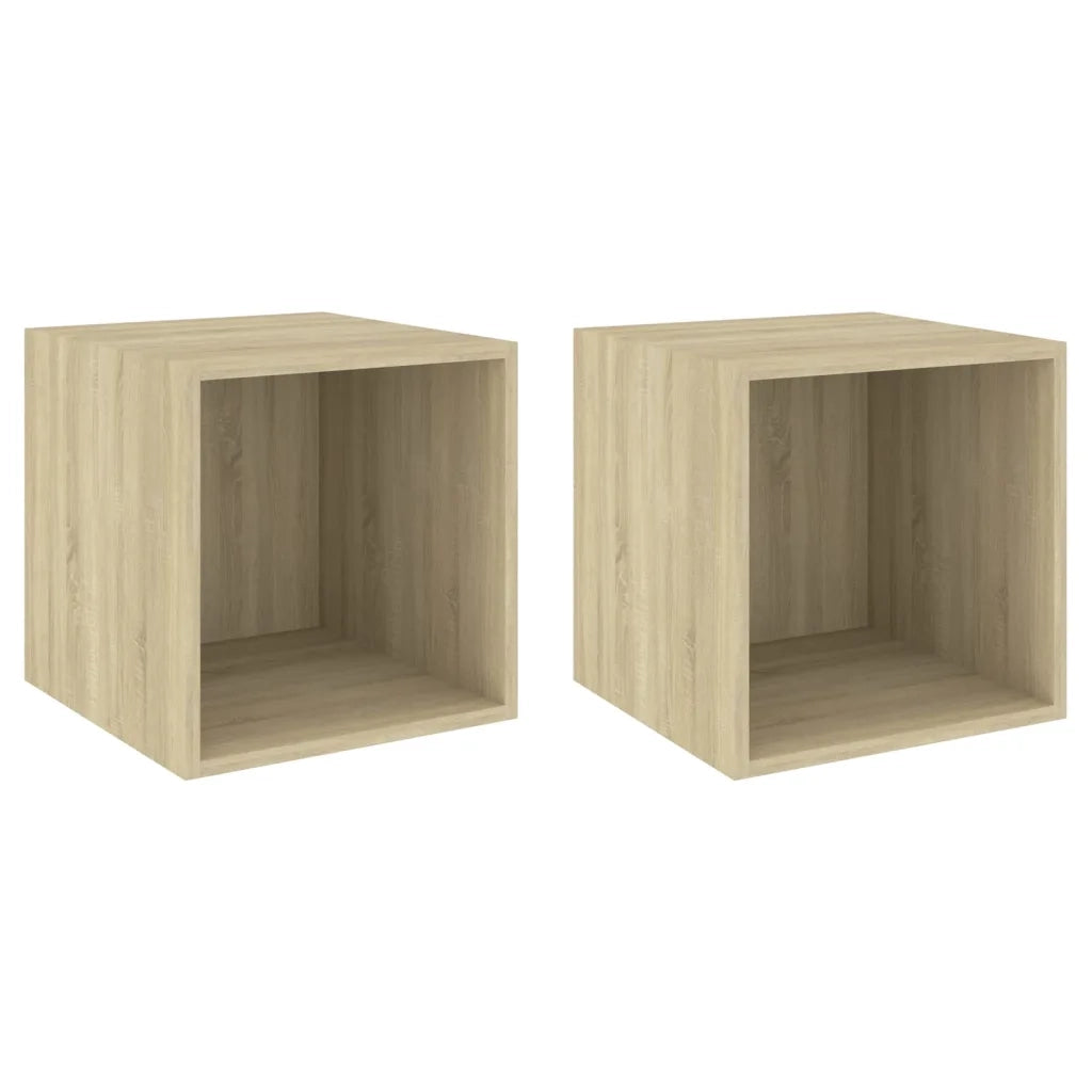 Mobili a Muro 2pz Rovere Sonoma 37x37x37 cm Legno Multistrato 805454