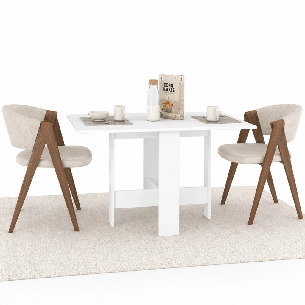 Tavolo Salvaspazio Consolle Allungabile 30-130x76 cm Artemio in Legno Bianco