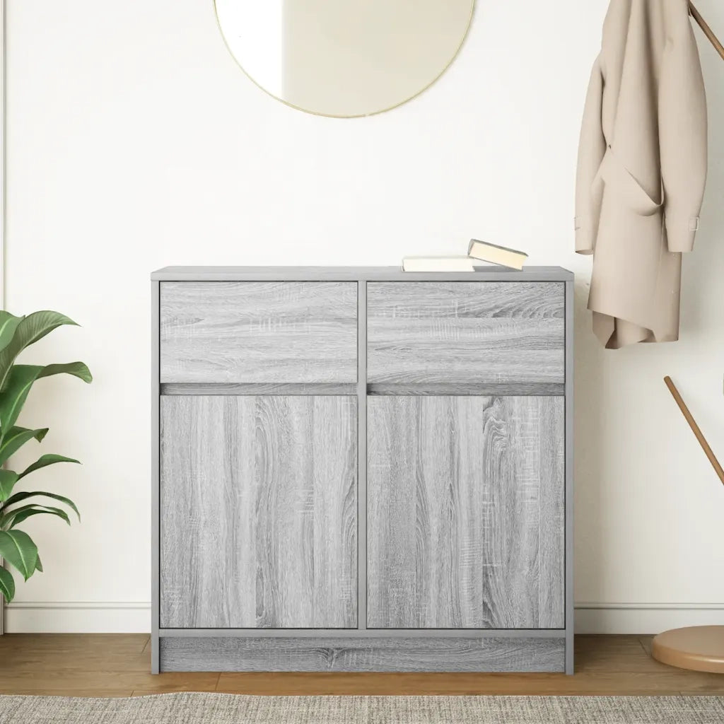 Credenza | Madia | Buffet da pranzo | Armadio da pranzo con Cassetto Grigio Sonoma 80x34x76 cm in Truciolato
