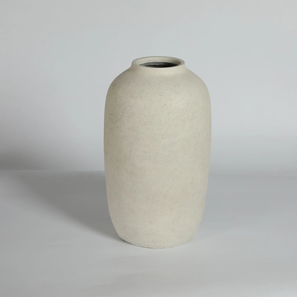 Fioriera rotonda impermeabile design moderno per interni ed esterni in ossido di magnesio bianco 30 × 51 cm