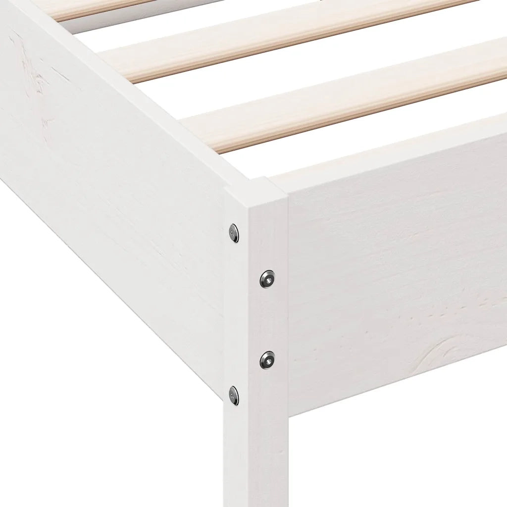 Giroletto senza Materasso Bianco 180x200 cm Legno Massello Pino