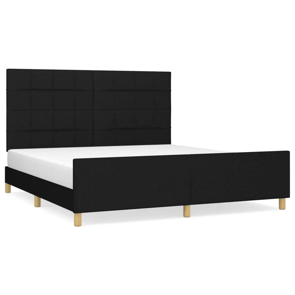 Giroletto senza Materasso Nero 180x200 cm in Tessuto