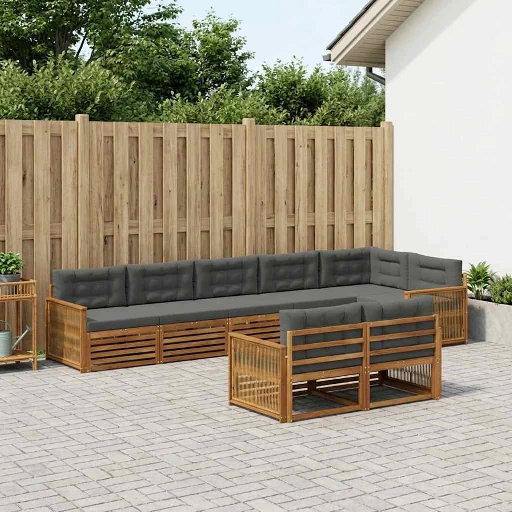 Set di divani da esterno 8 pz Naturale e Antracite 3383510