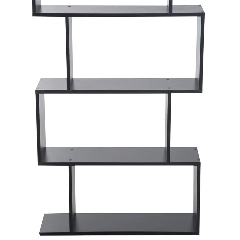 LIBRERIA DESIGN MODERNO IN LEGNO CON 6 RIPIANI 80 X 23 X 192 CM NERO