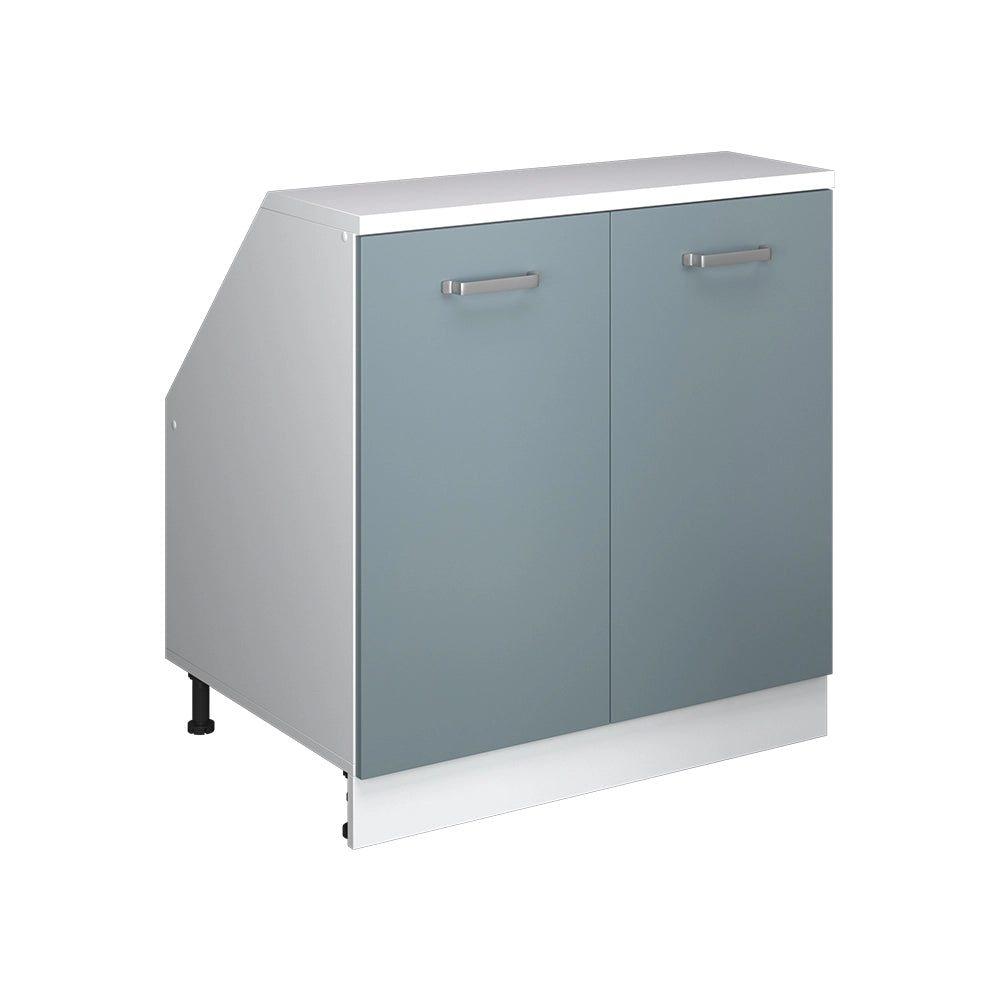Mobile sottotetto Rion Grigio-blu/Bianco 80 x 83.8 cm con 2 porte, carcassa 60 cm profondità Vicco