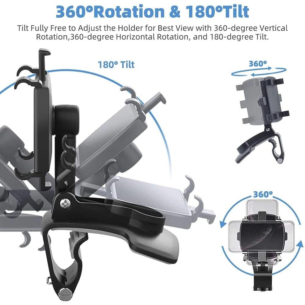 Trade Shop - Supporto Telefono Per Cruscotto Auto Clip Molla Regolabile A 360° Gps Smartphone -