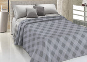 Copriletto Piquet Primavera Estate 100% Cotone Disegno Lovely Check - Singolo - Grigio