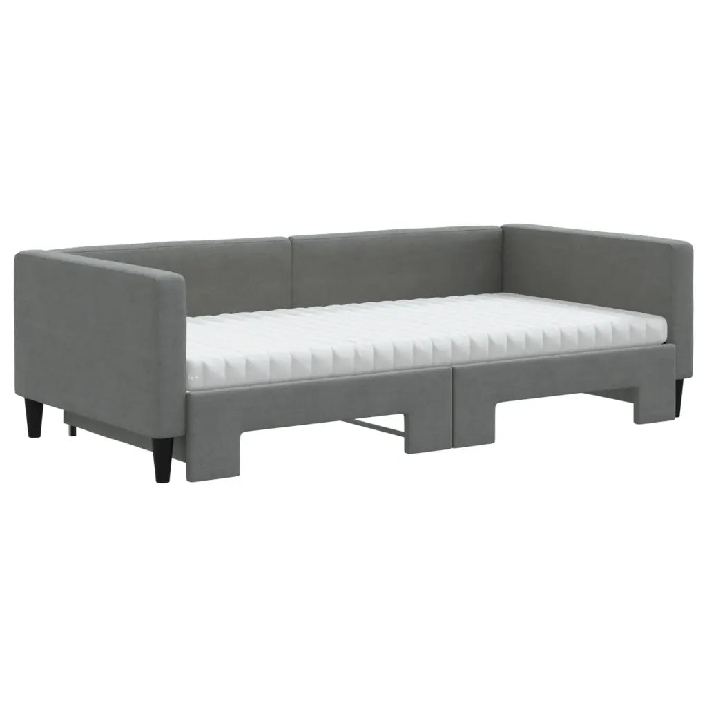 Divano Letto Estraibile Materassi Grigio Scuro 100x200 Tessuto 3196602