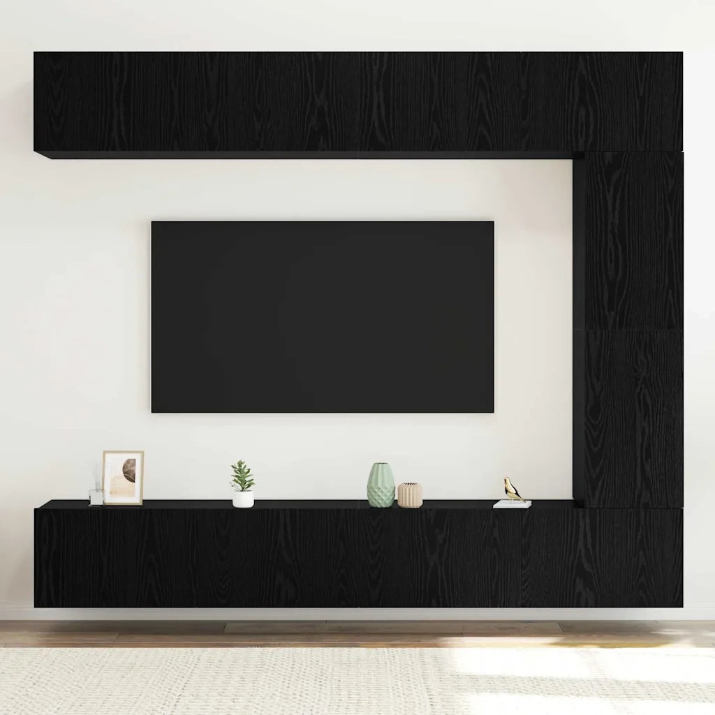Set mobile TV 5 pcs Rovere Nero Legno multistrato 3332529