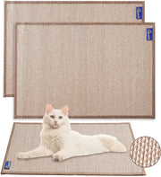 Mat per gatti in doppio pacchetto - 60 x 40 cm, tessuto in bambù, resistente, senza residui, con adesivi magic e chiodi a spirale per la protezione di muri, divani, pavimenti e finestre