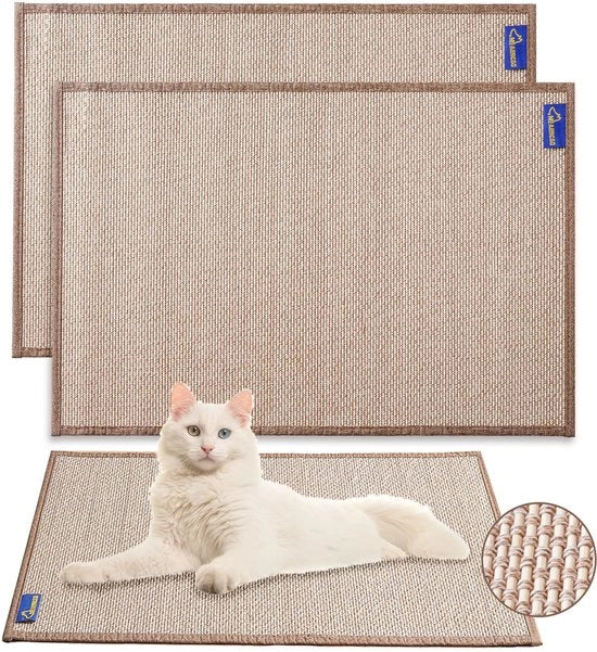 Mat per gatti in doppio pacchetto - 60 x 40 cm, tessuto in bambù, resistente, senza residui, con adesivi magic e chiodi a spirale per la protezione di muri, divani, pavimenti e finestre
