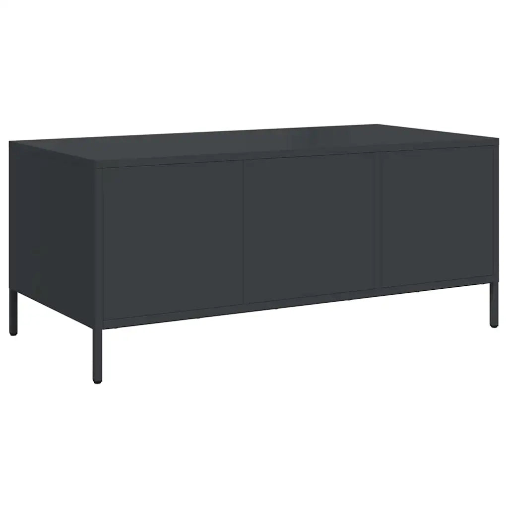 Tavolino da salotto | Tavolino da caff¨¨ | Tavolino da Soggiorno Nero 101,5x50x43,5 cm in Acciaio Laminato a Freddo