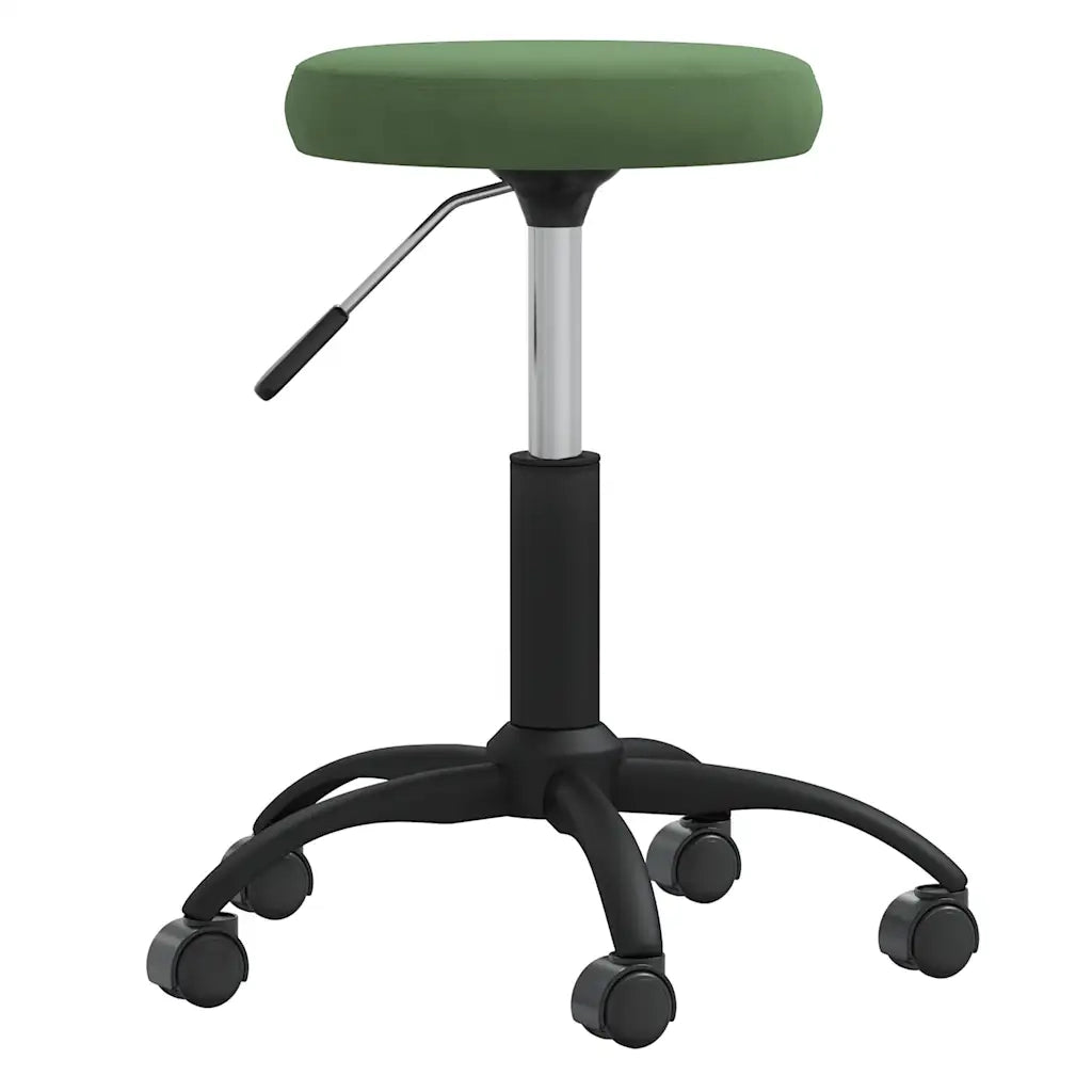 Sedia Girevole da Ufficio Verde Scuro in Velluto 333177