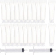 Contenitori Cosmetici 30pz - Tubi Vuoti e Imbevibili - Imballaggio in Plastica Translucida - Mini Flaconi - DIY Lip Gloss/Lotion Corpo - 15ml Capacità - Tubi da Viaggio
