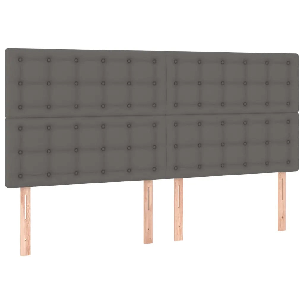Testiera-Testata Decorativa Grigio 200x5x118/128 cm in Similpelle 710713